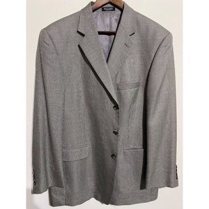 Mens Stafford silk/wool houndstooth blazer sport coat 44R